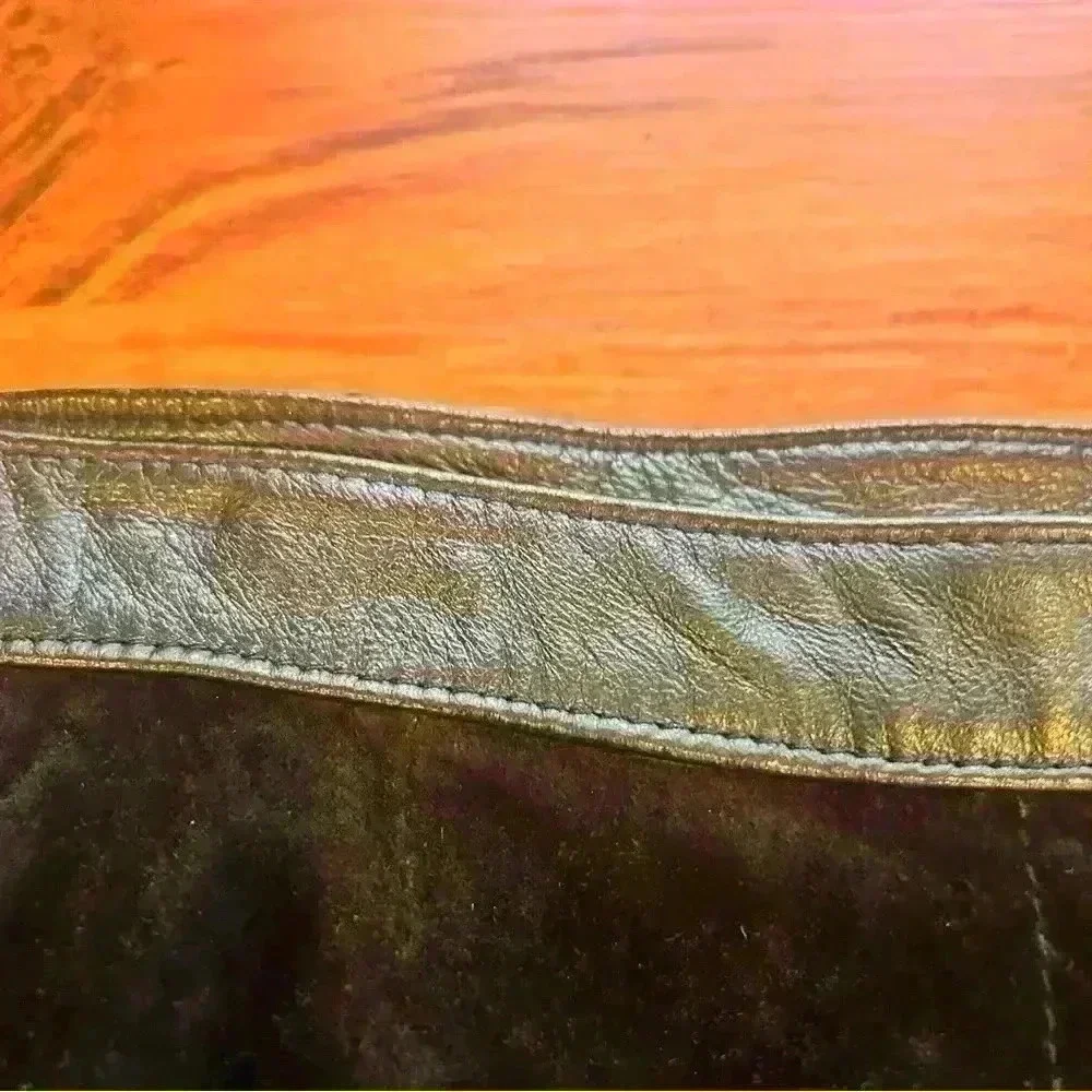 Clothes Revue Vintage Black Suede Leather Skirt Lined Retro 70s Women’s 12